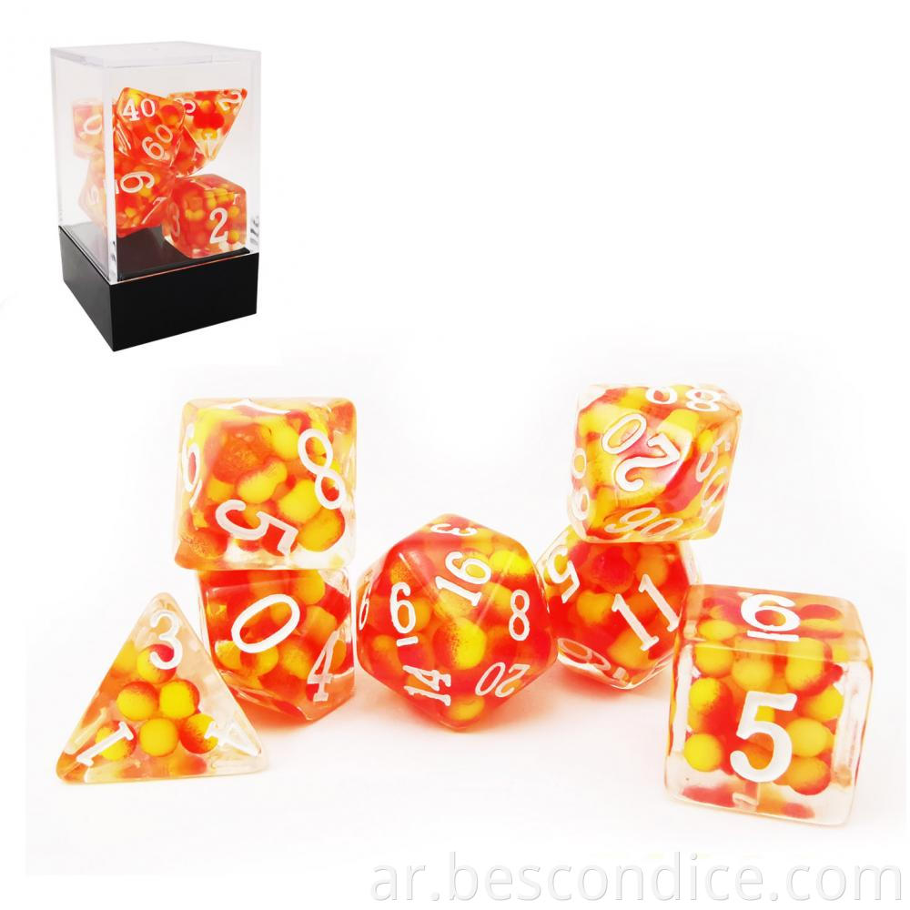 Firey Pearl Polyhedral Dice Set 1